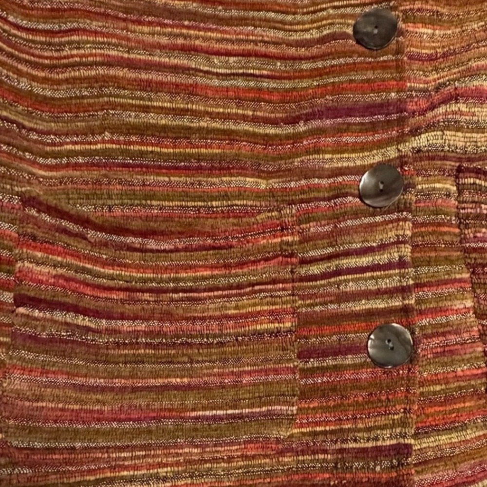 Vintage TanTrums Striped Chenille Jacket S Boho Art To Wear Textured Boxy 90s - Picture 9 of 14